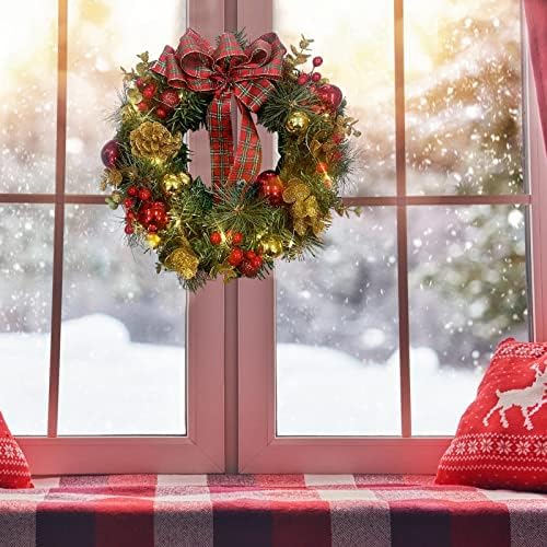 Божиќни Украси Божиќни Зделки Гранки Црвени Бобинки Борови Црвени Пеперутки Лигатура Декоративна Закачалка За Врата За Влезната