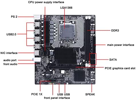 GOWENIC X58 Игри На Среќа Матична Плоча, 2 DDR3 LGA 1366 Пина Игри Матичната Плоча Поддршка ECC Меморија USB2. 0 SATA Порта