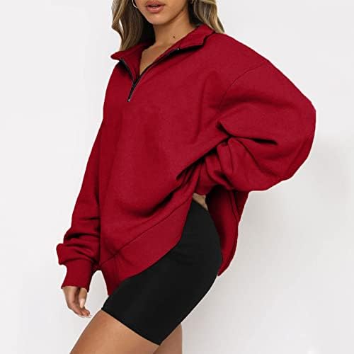 Nokmopo turtleneck џемпер женски женски обичен моден мода со долга ракав цврста боја поштенска маичка Топ лесни џемпери