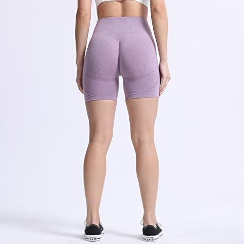 Контура на Aoxjox Беспрекорни шорцеви за жени со високи половини за вежбање шорцеви салата за велосипедисти шорцеви плен што