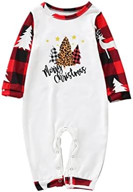 XBKPLO Божиќни пижами за семејни пижами ПЈС облека за спиење облека Божиќни пижами за семејство со 3 плус големина