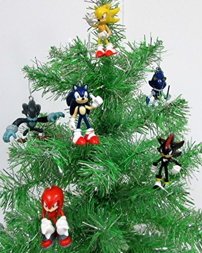 Sonic 6 Piece Christmas Ornaments сет во кој има Sonic, Shadow, Werehog, Metal Sonic, Knuckles и Super Sonic