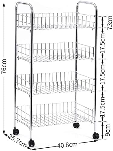 Carts Nochy, полица за складирање на садови за колички, подот, повеќеслојни отстранливи колички за кујнски лавици за складирање