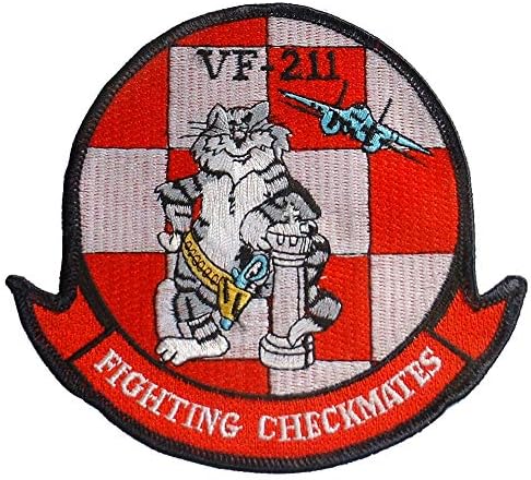 Соединетите држави морнарица USN VF-211 борбени проверки на борбени борбени напад на ескадрила везена лепенка, со лепило за