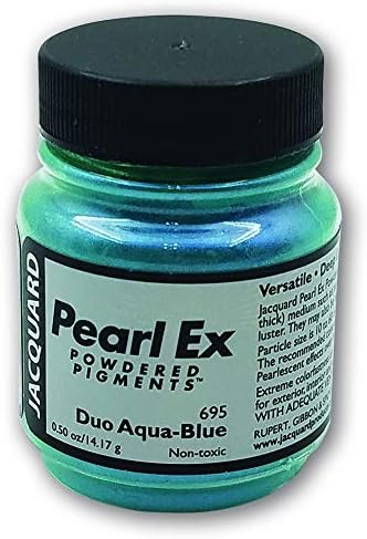 Jacquard Pearl-Ex Pigment, создава метален или бисерен ефект.5 унца тегла, дуо аква-сина
