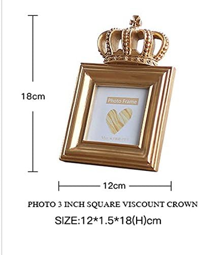 Инди продавница злато боја луксузен стил круна форма смола Рамка за слика 4x6 инчи правоаголник диплома за стилот на wallид