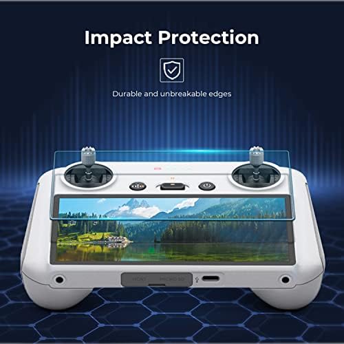 K&F Concept 2 Pack HD Temered Glass Ecrage Заштитник компатибилен со DJI Mini 3 Pro DJI RC далечински контролер предавател анти-гребење