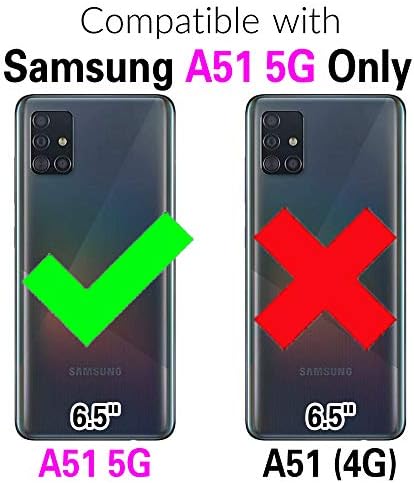 Asuwish Компатибилен Со Samsung Galaxy A51 5G / A 51 5G Uw Werizon Паричник Случај И Калено Стакло Заштитник На Екранот Флип