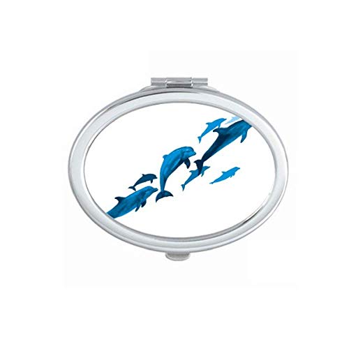 Делфин Голема мала уметност деко подарок мода огледало преносен преклопен шминка со двојни странични очила