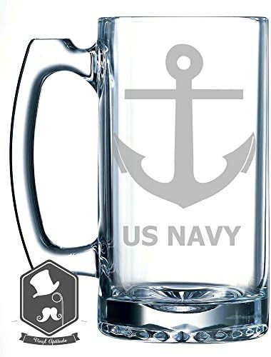 Американската Морнарица Сидро Логото Инспириран 25 МЛ Рачно Изработени Гравирани Пиво Кригла Стакло Штајн