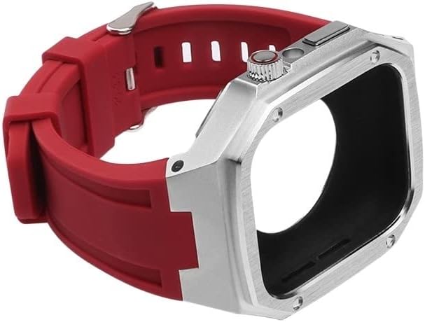 Кануз Шарена Силиконска Лента Метална Кутија За Apple Watch iwatch SE 8 7 6 5 4 40mm 41mm 44mm 45mm Мажите Ја Заменуваат Модификацијата