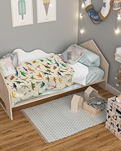 Бебе ќебе - 30 x 40 - Цртан филм Диносаурус Супер меки бебешки ќебиња за момчиња | Примање ќебе | Идеално за новороденчиња,