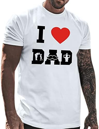 XXBR Денот на таткото маички со кратки ракави, 2022 Ново лето го сакам татко ми печати тенок вклопуваат основни врвови на екипажот