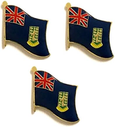 ПАКЕТ од 3 Британски Девствени Острови Едно Знаме Ревер Иглички, Британски Девствени Острови Игла Значка