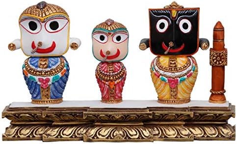 Култура на Шри Кришна-Голем Јаганат Свами идол на тешката база-хинду Бог и божица идол/статуа/мурти/фигурина-полистер смола-мултиколур