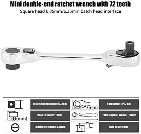 Health Health Gear 1/4 Drive Ratchet Mini клуч, 72-заби со шрафцигер за брзо ослободување на клучот за брзо ослободување, клуч