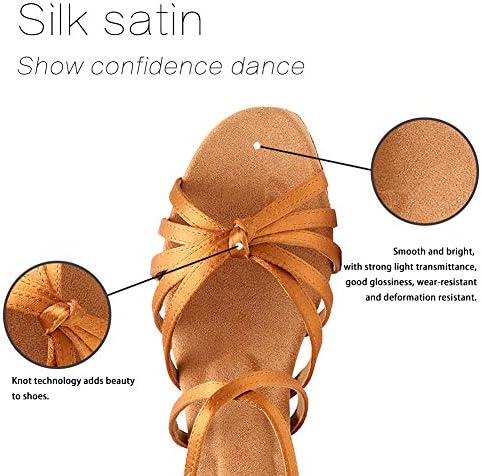 Ykxlm свилена ткаенина латински танцувачки чевли за девојки латински сала за танцување во сала Девојки со дијамантска тока,