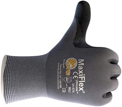Maxiflex Ultimate 34-874-мала/беспрекорна плетена најлонска/ликра ракавица со нитрилна обложена микро-пена зафат на дланка и