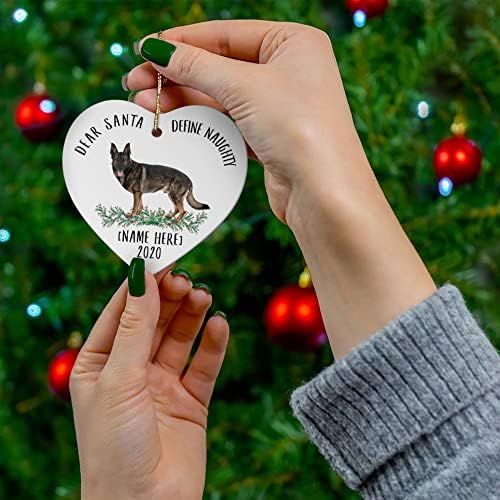 Смешен германски овчарски сајбл драг Дедо Мраз дефинирајте непослушни подароци 2023 украси за новогодишна елка