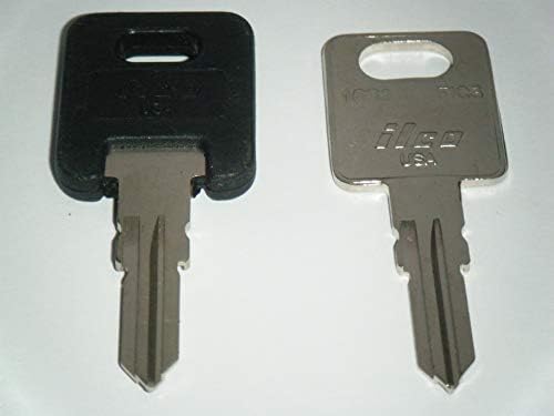 HF308 RV клучеви ILCO RV MotorHome Trailer Keys 1 Црн врв и 1 метал исечен до HF308 Работни клучеви Травел приколка мотор Дома
