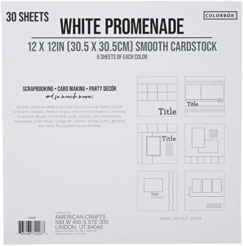 Colorbok 12x12in мазно картоното бело шеталиште, мулти-обоено