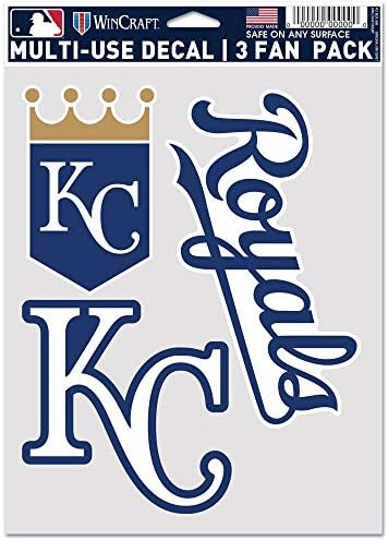 Wincraft MLB Kansas City Royals Decal Multi Use Fan 3 пакет, тимски бои, една големина
