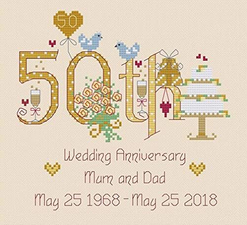 NIA 50 -годишнина на свадбата на свадбата Крст -комплет за бод