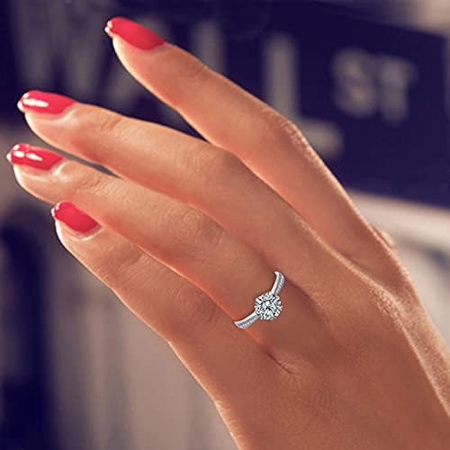 Прстени за свадба и ангажман за жени ringвонат женски накит жени цирконија прстен подарок со сјајни прстени