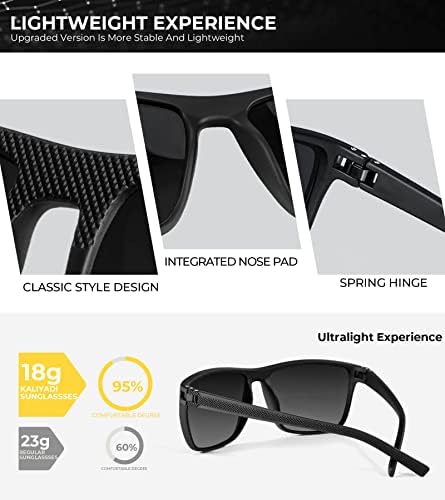 Калијади поларизирани очила за сонце за мажи, лесни очила за сонце со УВ заштита за возење риболов голф