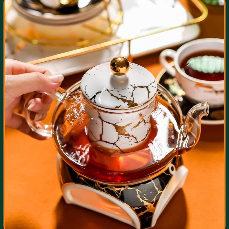 Yxbdn попладне чај билки чај постави домашна дневна соба стакло загреано овошен чајник цвет