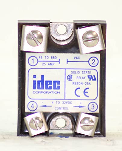 IDEC RSSDN-25A 25 AMP, RSS Series, Solid State Relay, Индикатор за LED за статус на влез, монтажа на панел, 4-32 VDC, 48-660