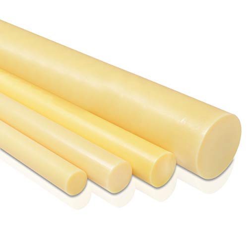 Фрли најлон 6 пластична шипка 1/2 ОД x 24 должина - жолта боја