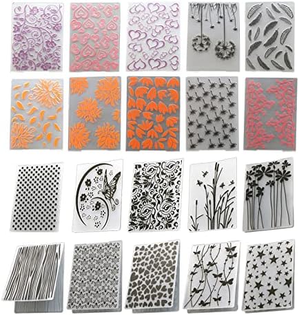 20 парчиња папки за втиснување, 5,8 x 4,1 инчи цветни пеперутки пластични втиснувачки папка DIY матрици за украсување калапи