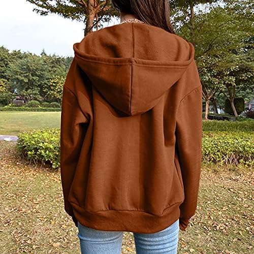 Cokuera omeенски мода есен солидна боја палта лабава долга ракав качулка јакна за џвакање со палто за кауза со кауза со кауза