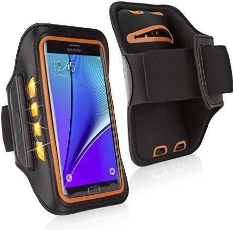 Кутија за боксерски бран за Samsung Galaxy J2 - Jogbrite Sports Armband, висока видлива светлина за безбедност LED тркачи на тркачи за Samsung Galaxy J2 - Задебелен портокал