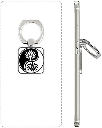 Култура бела јин-јанг тркалезна квадратна мобилен телефон прстен држач за држач за заграда Универзален подарок за поддршка