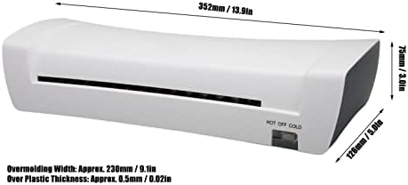 260W 9in топло ладен ламинатор A4 ламинатор, копче ABS, ниско ниво на бучава за фотографии од 80 до 125 микрони филмови, разгледници,