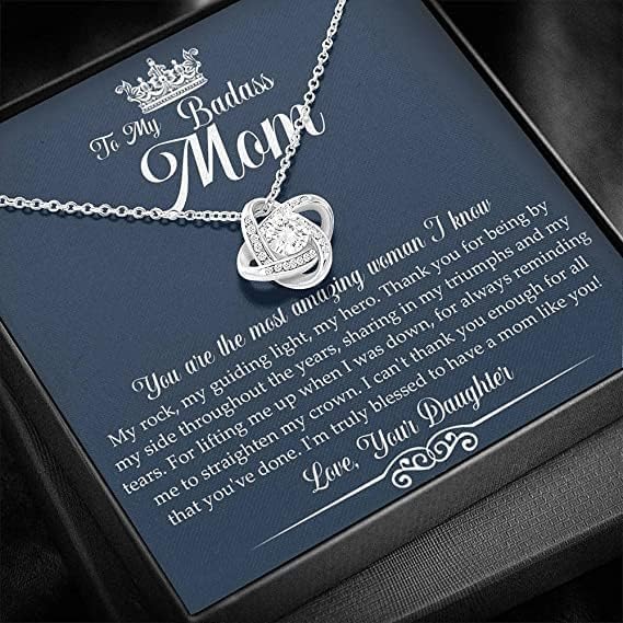 Накит Со Картички за пораки, Рачно Изработен Ѓердан-Персонализиран Подарок За Ѓерданот На Мојата Лоша Мајка-Подарок За Денот На Мајката 2022