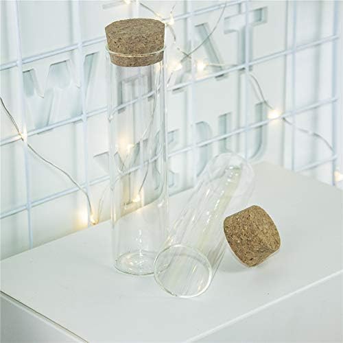 12 парчиња 100 мл чиста стаклена тест шишиња со цевки со занаети за украси за занаети чисти стаклени шишиња Крс стаклени тегли