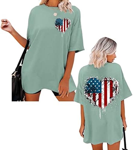 Womensенски плус големина на врвови, симпатично графичко печатење o вратот краток ракав плус големина маички женски смешни маици