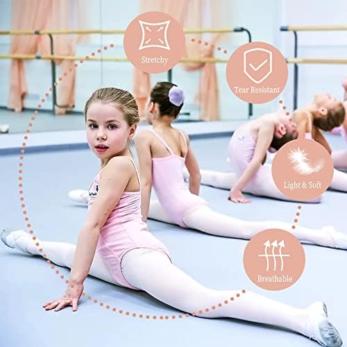 Еулант Детски балетски хулахопки, дебели хулахопки со дебели 90D за девојчиња, розови и бели