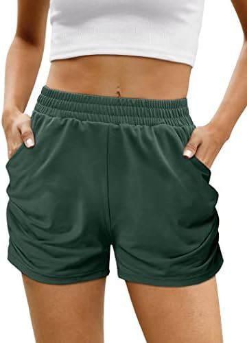 Алоудер шорцеви за жени обични летни атлетски шорцеви со џебови