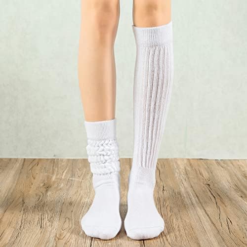 Американски трендови Слаб чорапи жени наредени долги чорапи со памук памук плетени нозе потопло неонски колено високи чорапи
