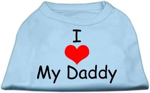 Производи за миленичиња Мираж 8-инчи ги сакам кошулите за печатење на екранот на татко ми за домашни миленици, X-мали, бебе сино