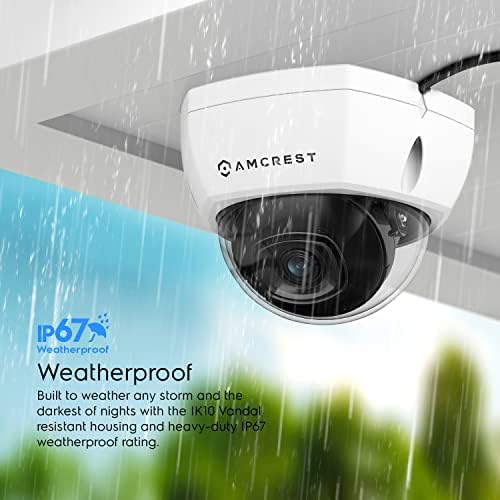 AMCREST ULTRAHD 4K Outdoor Security POE IP камера, 3840x2160, 98ft NightVision, 2,8 mm леќи, IP67 водоотпорен, IK10 Vandal отпорна