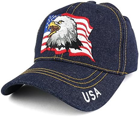 Трендовски Облека Продавница САД Американско Знаме И Орел Извезени Прилагодливи Бејзбол Капа