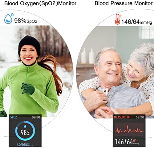 Паметен часовник Popglory, паметен часовник со крвен притисок, монитор за кислород во крвта, фитнес тракер со монитор на отчукувањата