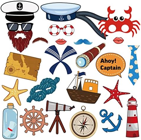 25 Наутичко море Авантуристички пиратски забава тема, материјали за роденденски сајор, прицврстувач за крстарење, едриличар