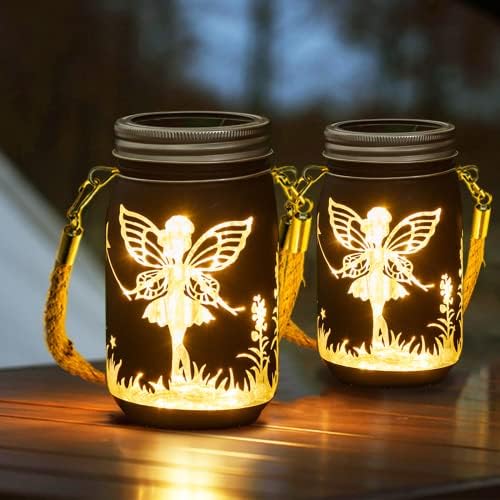Сончеви фенер за самовили, надворешни водоотпорни соларни градинарски декор - 30 LED стринг самовила Firefly jar светла соларни