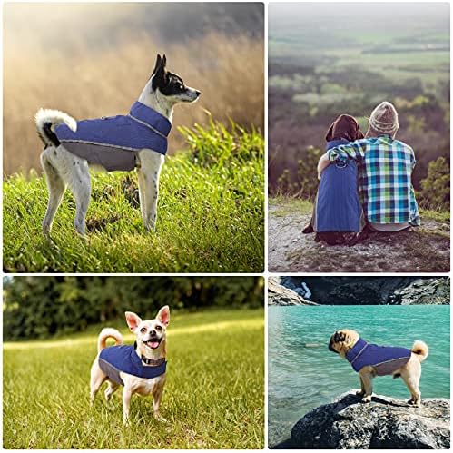 Куче Кус Дог од мантил, рефлексивно кучиња пончо со кука за прицврстување, прилагодлива облека за дождови со затворање на кука